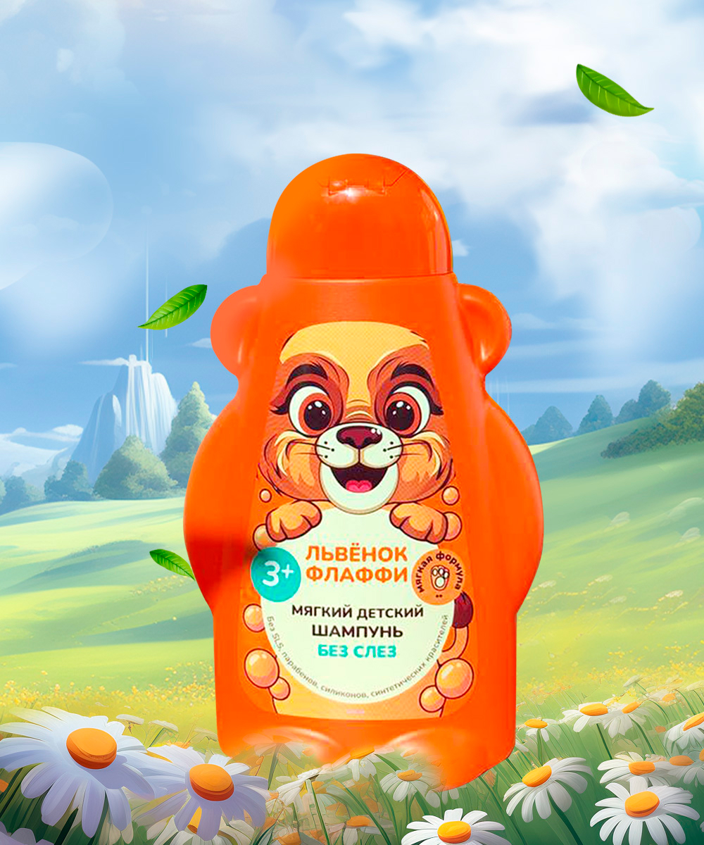Фитопупс мягкий детский шампунь"львенок флаффи" 450мл