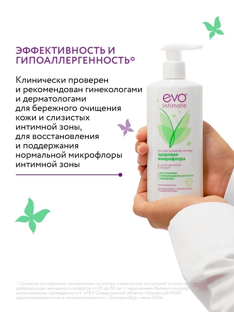 Гель для интимной гигиены Evo Здоровая микрофлора 250мл Гель для интимной гигиены Evo Здоровая микрофлора 250мл