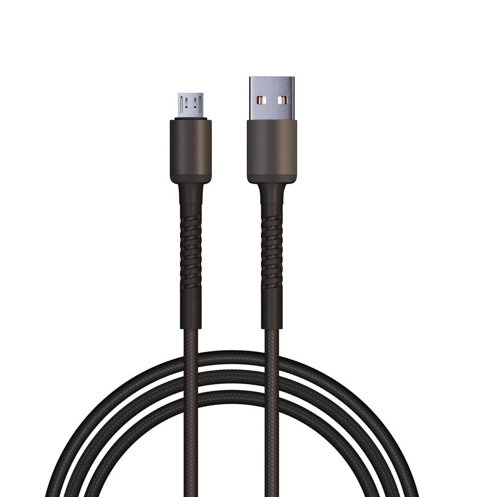 BY Кабель для зарядки XXL Micro USB, 2 м, Быстрая зарядка QC3.0, черный
