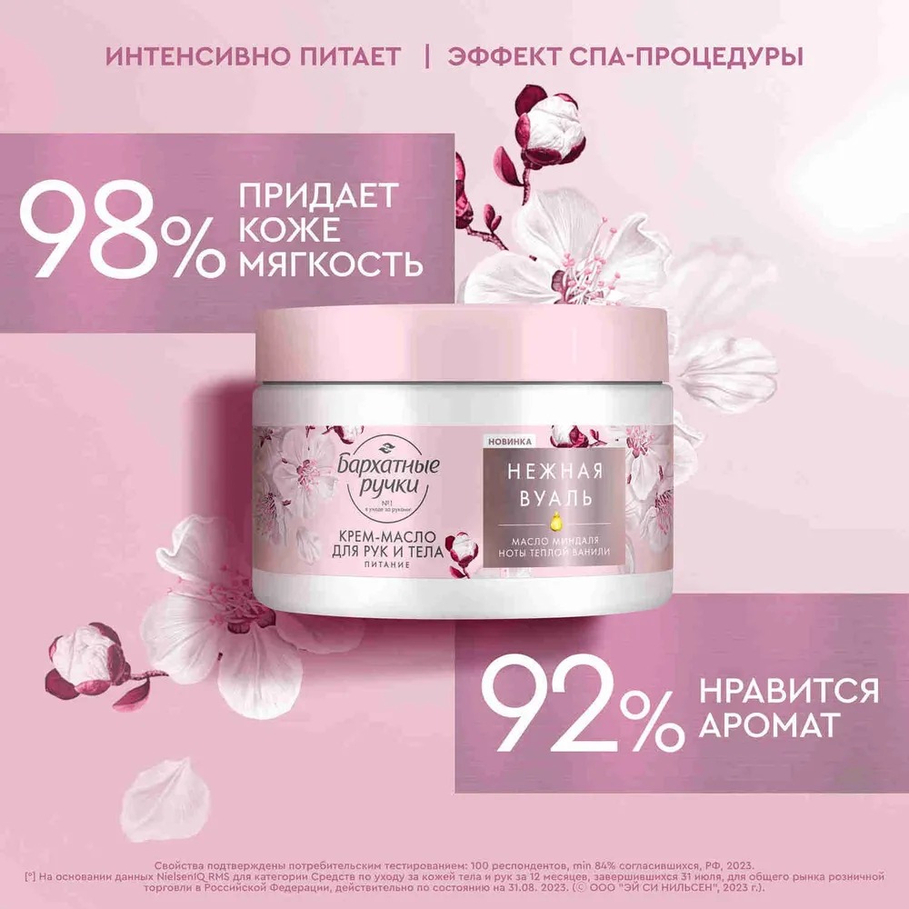 Бархатные ручки крем-масло для рук и тела питательный 300мл 