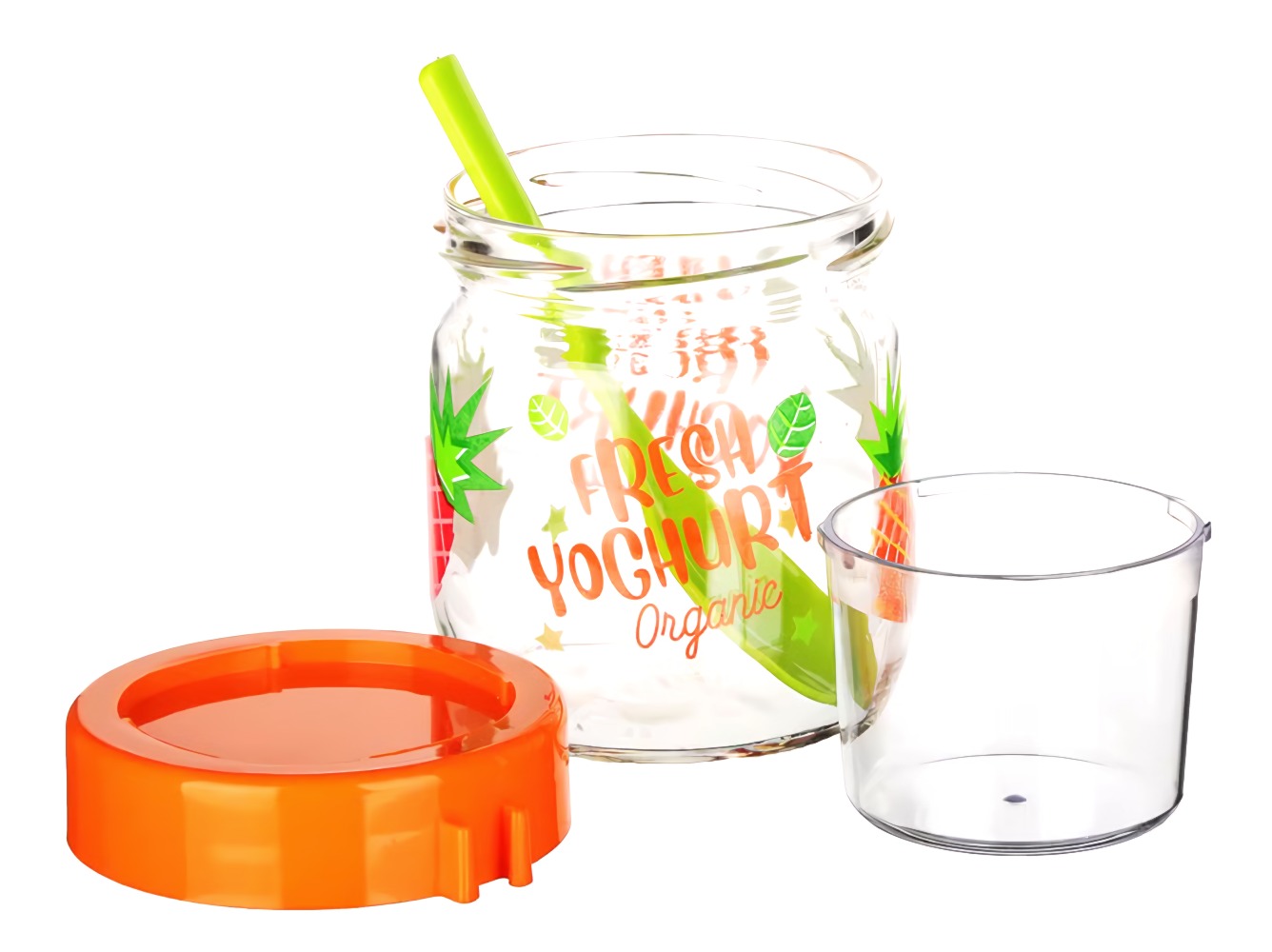 HEREVIN Банка для йогурта и мюсли с ложкой, 420мл, стекло/пластик, 131615-000