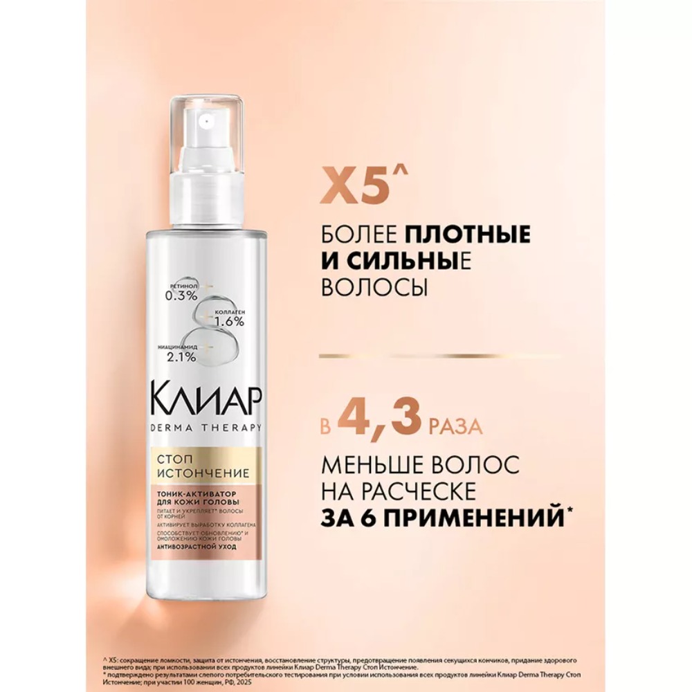 Clear Derma Terapy тоник-активатор стоп-истончение 190мл