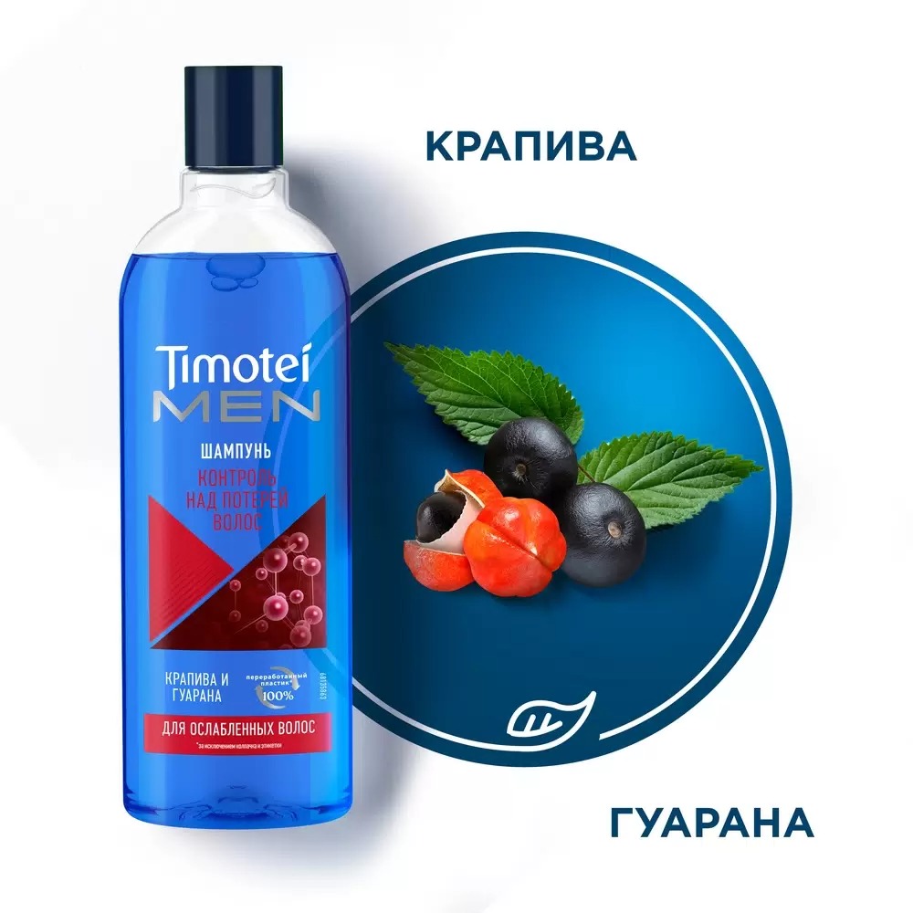 Timotei шампунь для мужчин Контроль над потерей волос 400мл