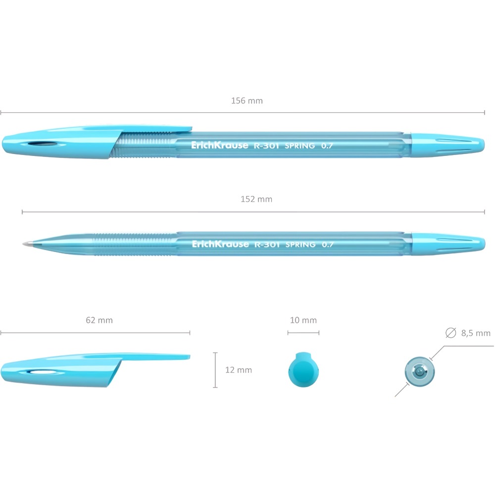 Erich Krause Ручка шариковая Spring Stick 0.7 цвет чернил синий R-301