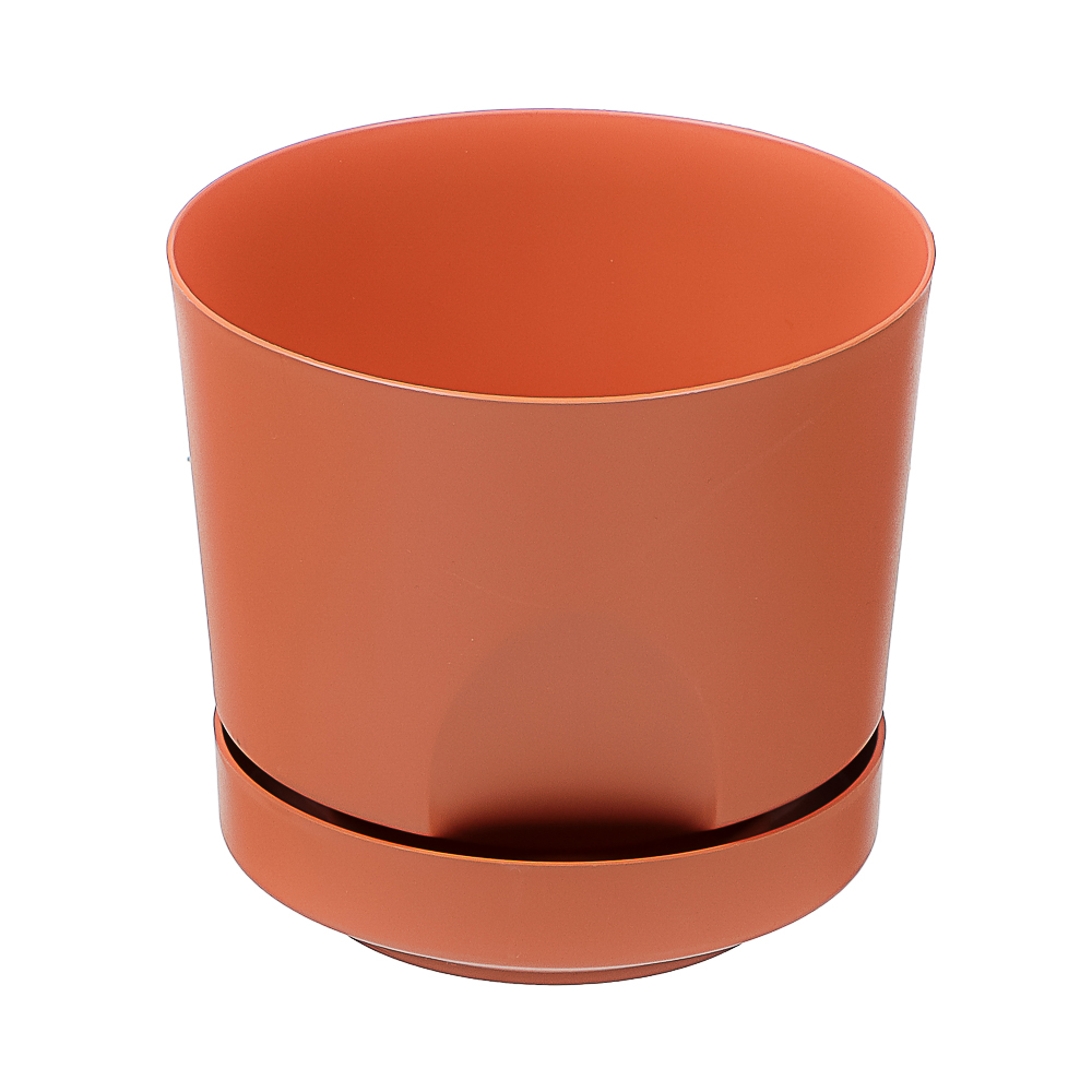 Кашпо Тренд 0,8л, d12см, h11см карамельный пластик