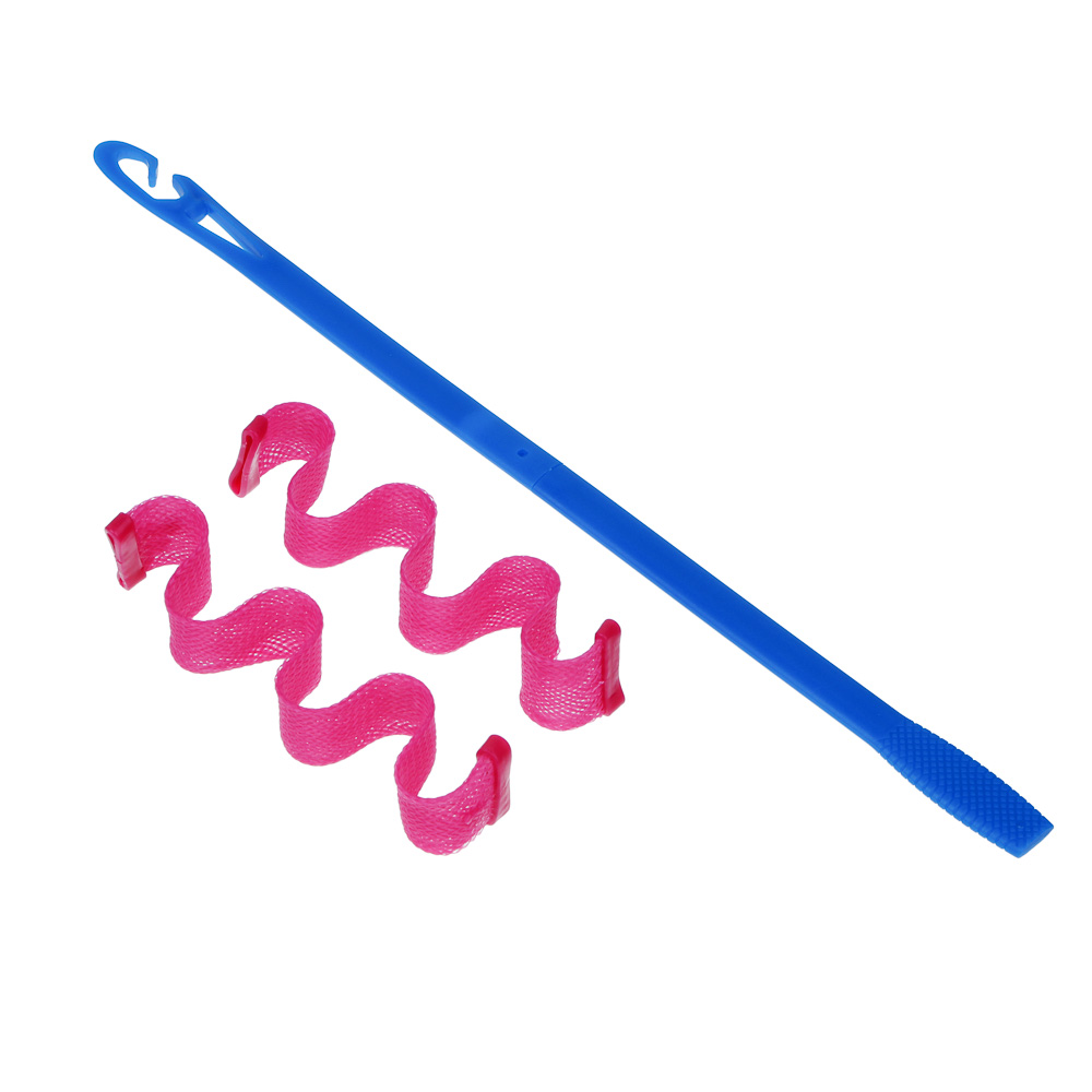 BERIOTTI Бигуди-волны с крючком для укладки волос, 25х3см, пластик, нейлон, 12шт, 2 цвета