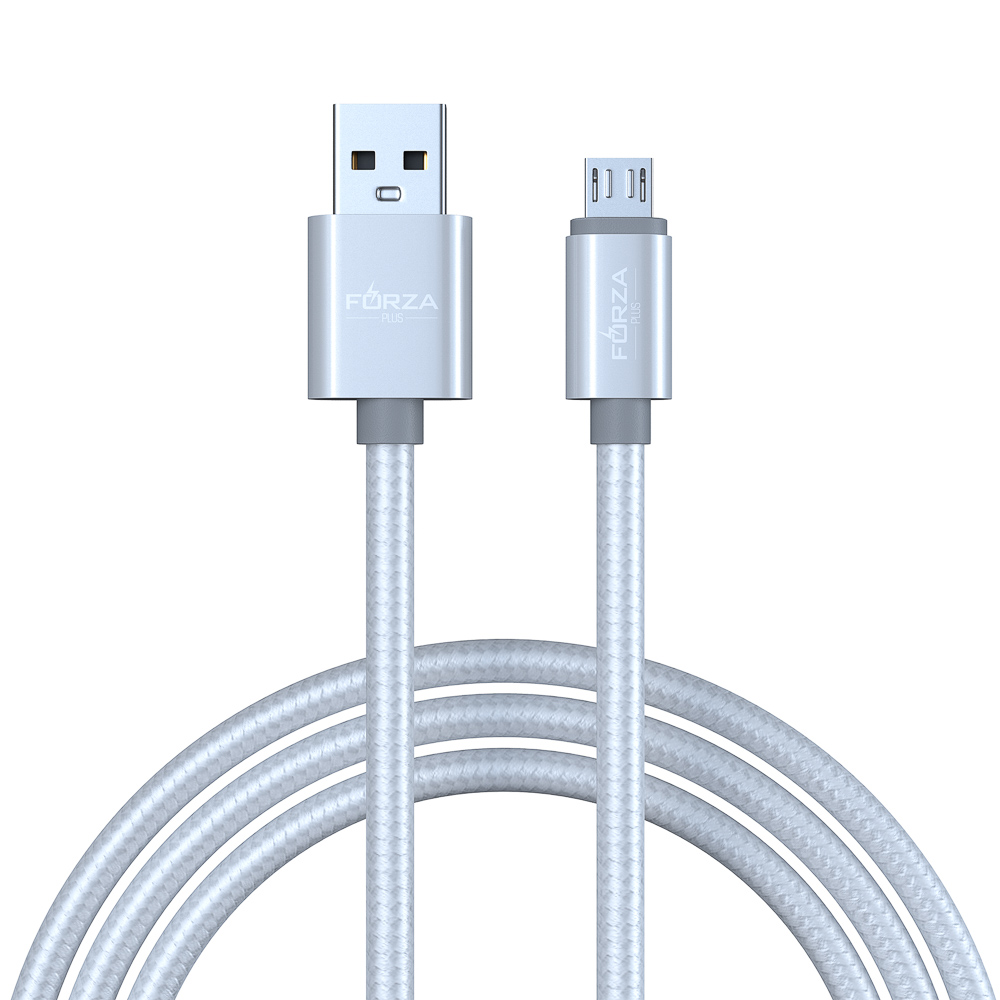 FORZA Кабель для зарядки Флоренция Micro USB, 1.5м, 1.5А, тканевая оплётка, 3 цвета, пакет