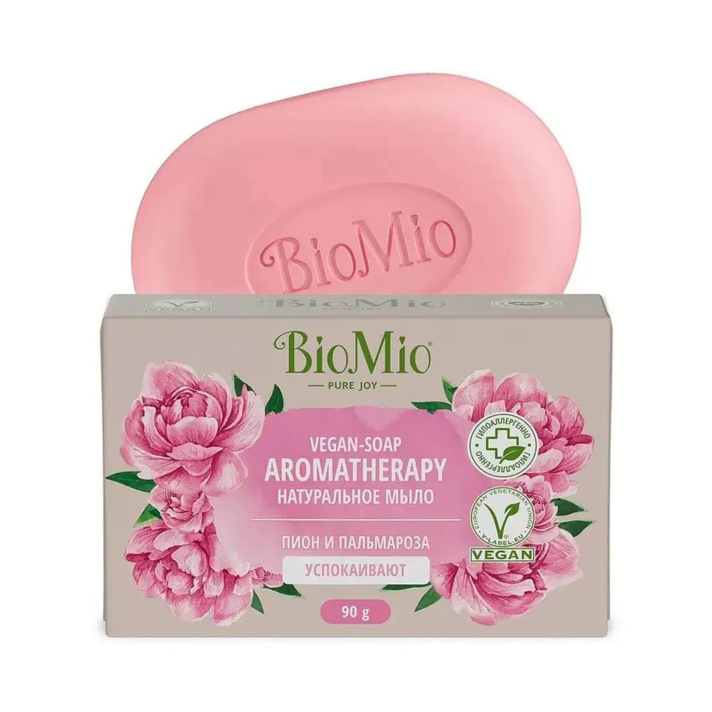 BioMio Bio-Soap натуральное мыло Пион и масло Пальмарозы 90г
