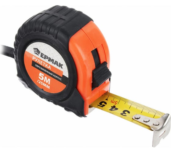 ЕРМАК Рулетка с обрезиненным корпусом 5м*25мм