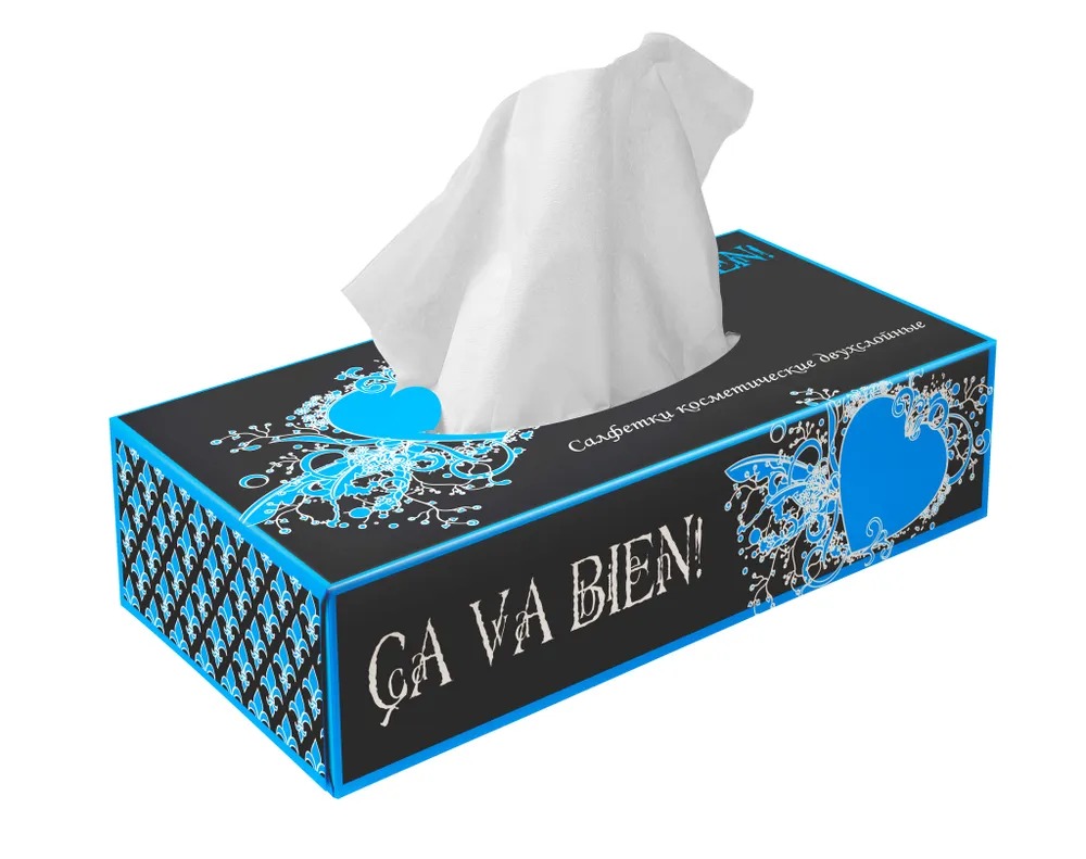 Biopin Салфетки двухслойные косметические non-stop CA VA BIEN! 80шт