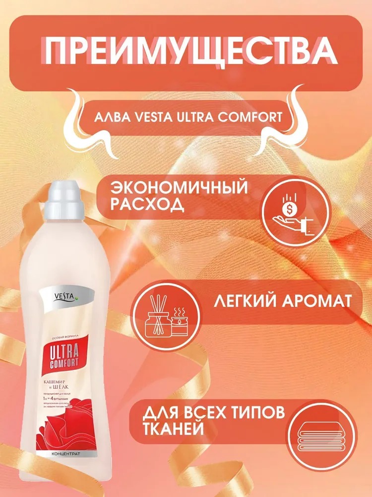 Vesta Кондиционер для белья Кашемир и шелк 1л