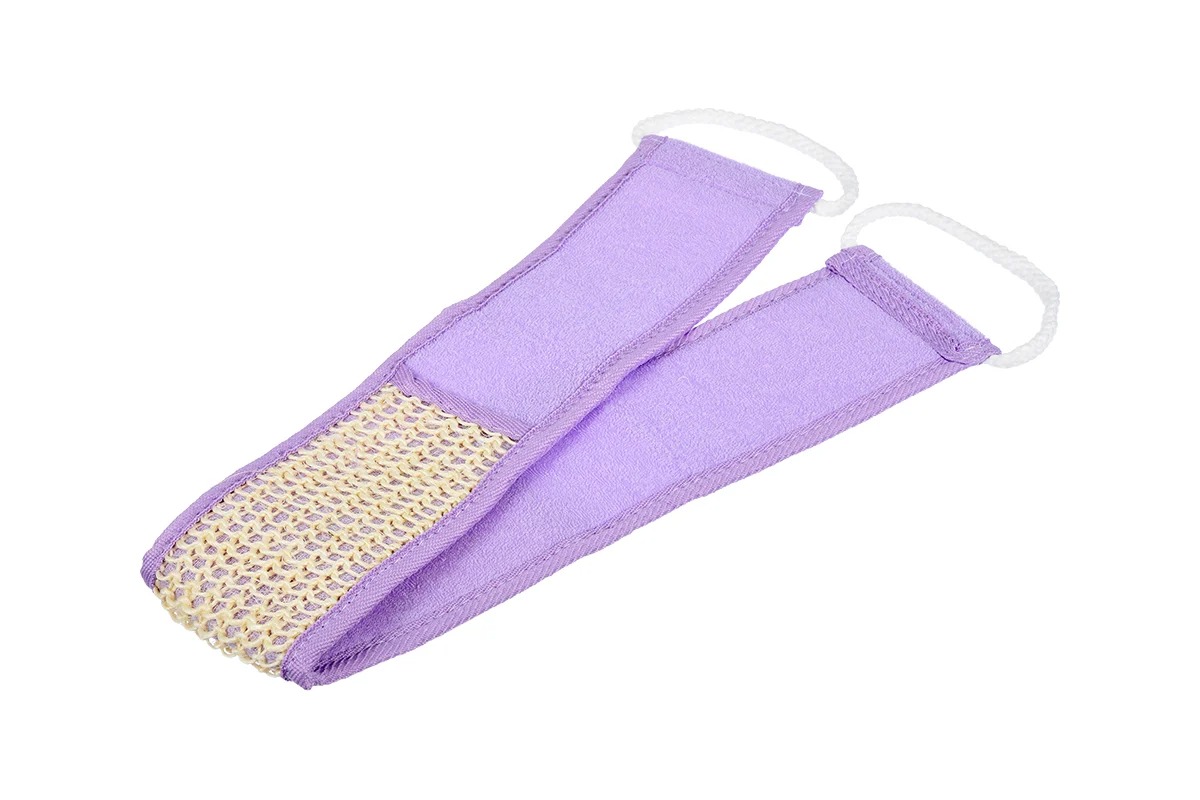 Банные штучки Мочалка из сизаля лента с сегментами хлопка с веревочной ручкой цвет.40098 Банные штучки Мочалка из сизаля лента с сегментами хлопка с веревочной ручкой цвет.40098