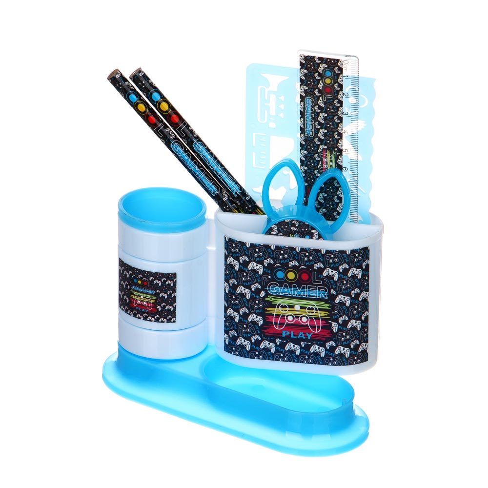 КУЛ ГЕЙМЕР Органайзер канцелярский 4 отдела 7 предметов