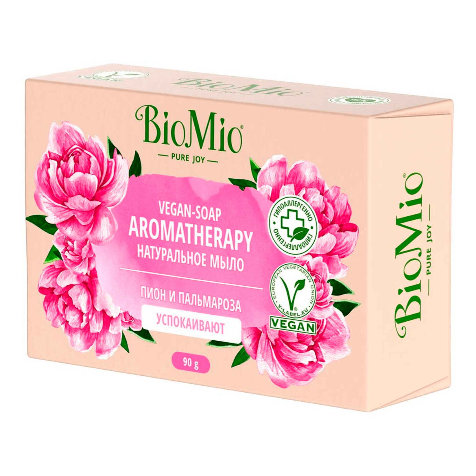 BioMio Bio-Soap натуральное мыло Пион и масло Пальмарозы 90г