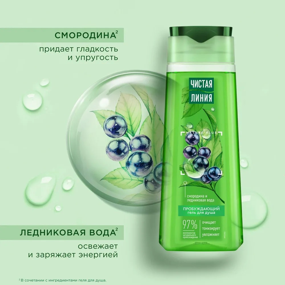 Ч/линия гель для душа пробуждающий 250мл