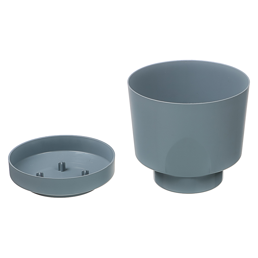 Кашпо Тренд 0,8л, d12см, h11см серый жемчуг пластик