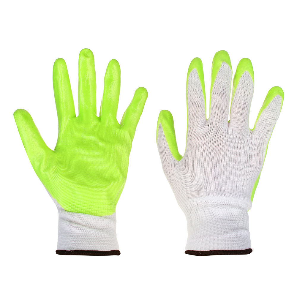 INBLOOM Перчатки садовые нейлоновые с нитриловым полуобливом, полиэстер р.9, 25см, 45г 