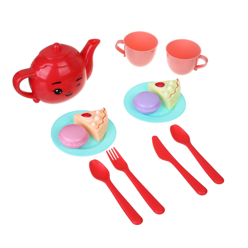 ИГРОЛЕНД Набор игровой посудка "Чаепитие с Русскими Супергероями", 14 пр., РР, 18*12*14см