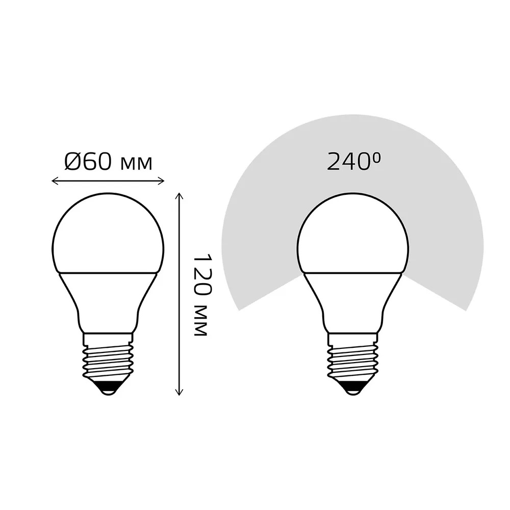 Лампа Gauss Led Elementary A60 15W E27 1480lm 6500K