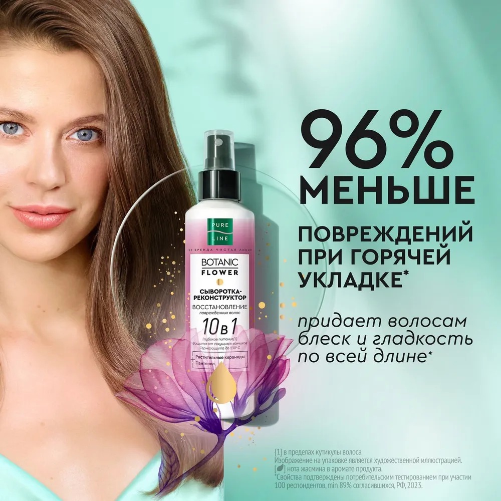 Чистая Линия Pure Line Cыворотка для волос реконструкция и защита 160 мл