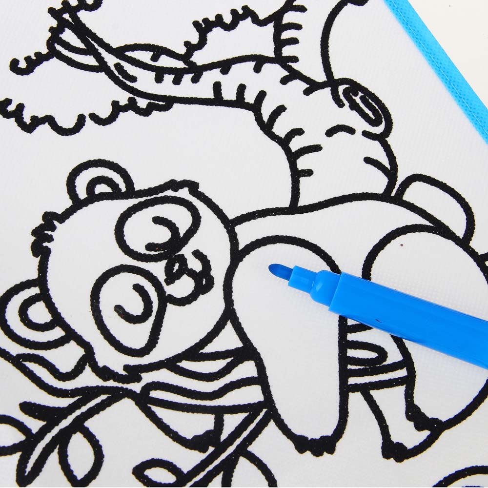 ХОББИХИТ Коврик для раскрашивания моющийся,6 фломастеров