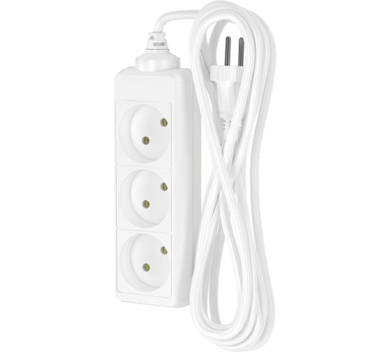 Удлинитель сетевой "Фотон" 10-53 (1х3) 5м 10А без заземл.,белый