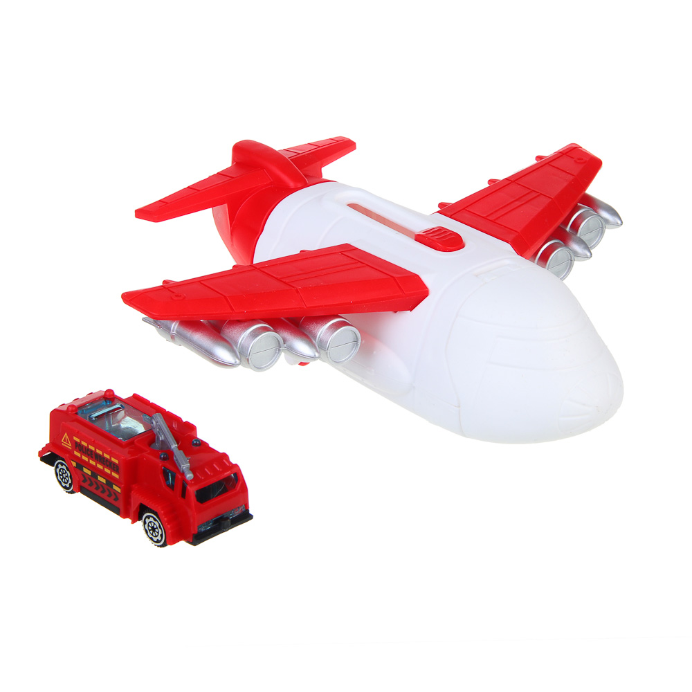 ИГРОЛЕНД Самолет с запуском и машинкой, ABS, РР, 21,6*24*6см, 3 дизайна