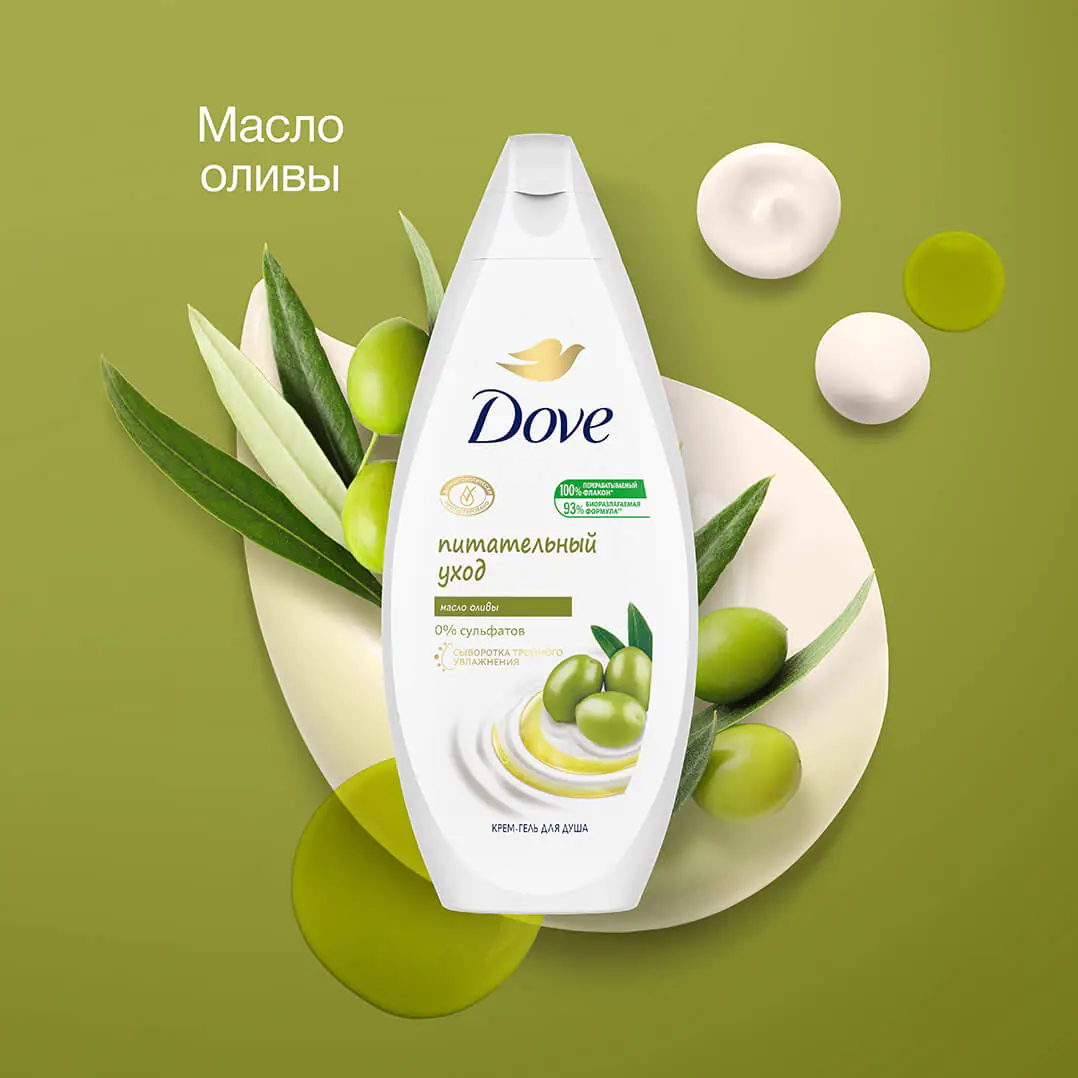 Dove крем-гель для душа Питательный уход с маслом оливы 250мл