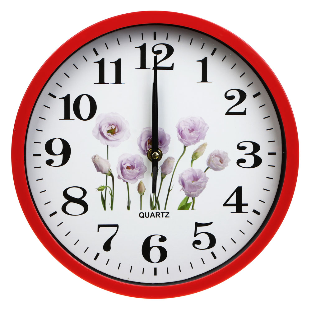 Часы настенные, пластик, 25 см, 3 дизайна, ЧН-2