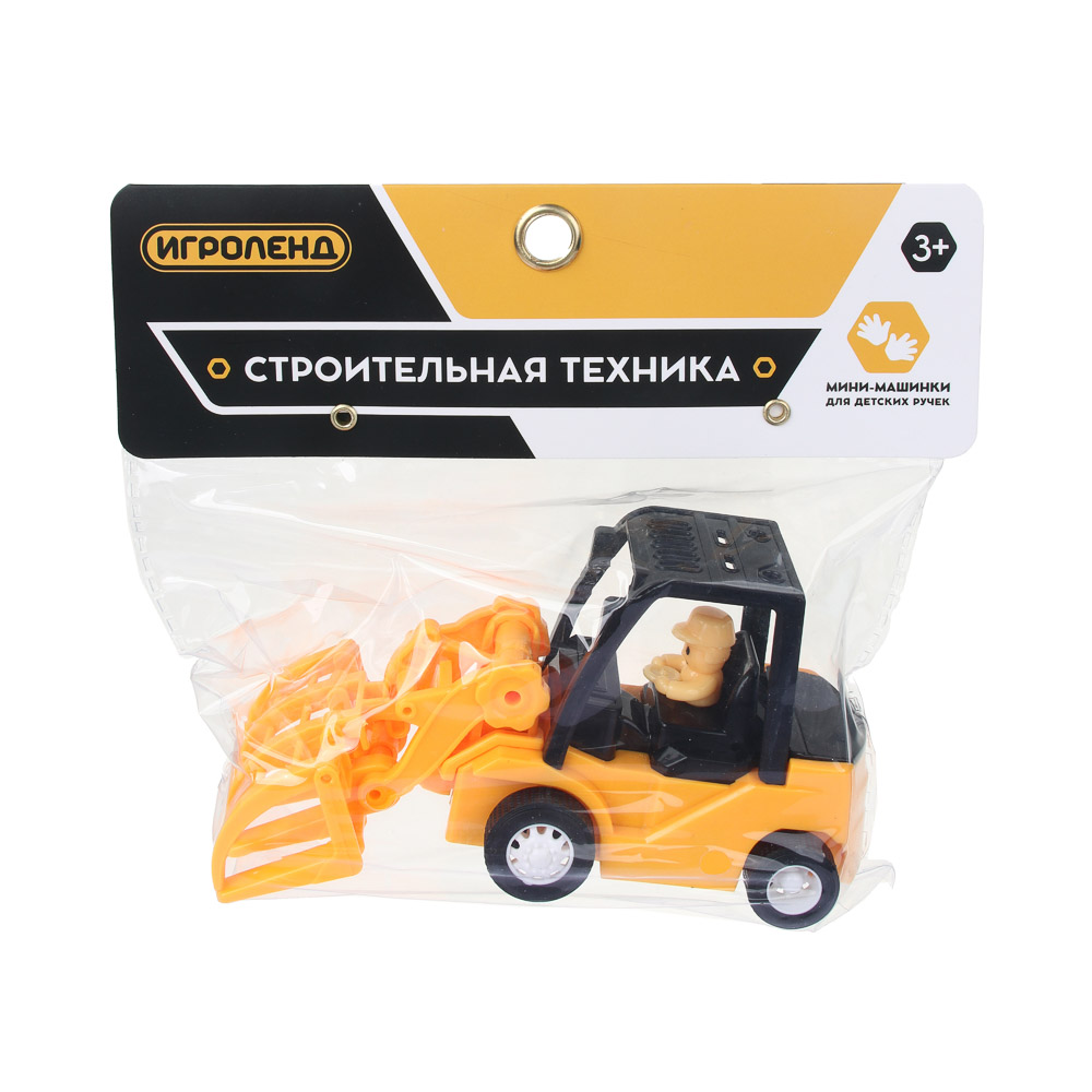 ИГРОЛЕНД Машинка инерционная "Строительная техника" ABS, 11,7х7,3х6см,5 дизайнов