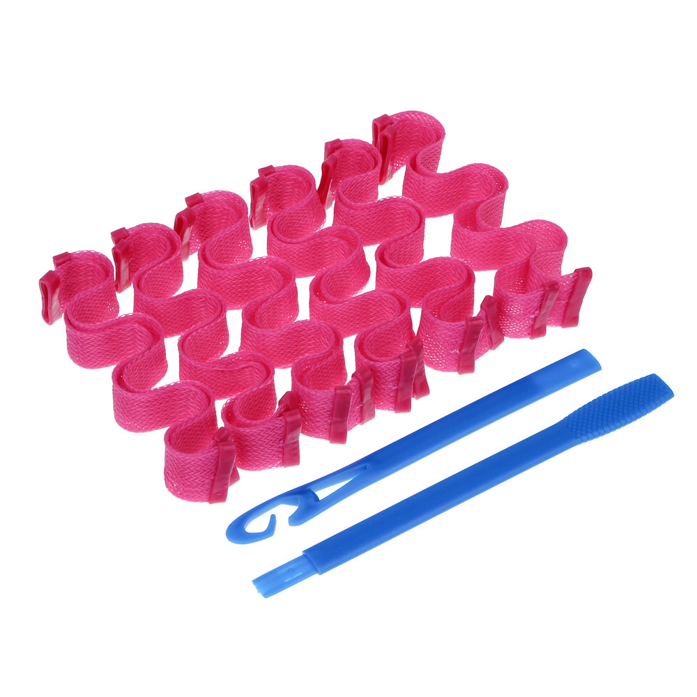 BERIOTTI Бигуди-волны с крючком для укладки волос, 25х3см, пластик, нейлон, 12шт, 2 цвета