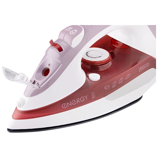 Утюг Energy EN-314 красный (2000Вт, пар, спрей, пар. удар, керам.подошва, самоочистка)