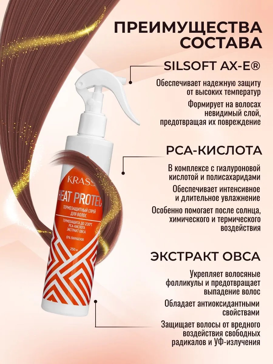 Krassa Professional Heat protect термозащитный спрей для волос 250мл