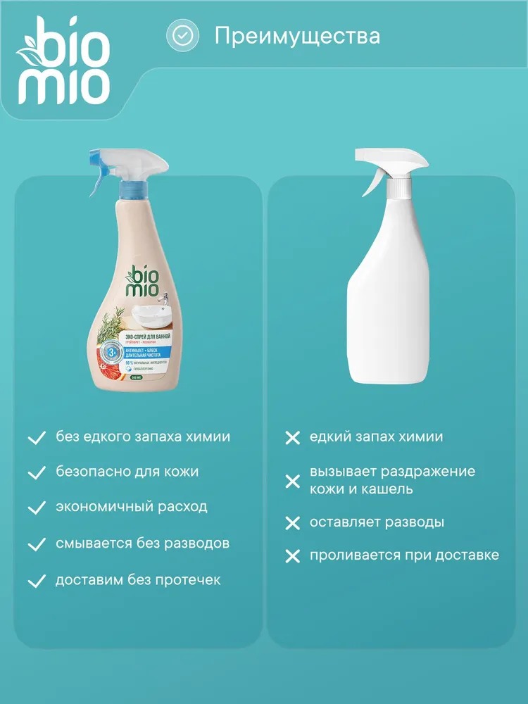 BioMio Eco-fiendly bathroom sprey эко-спрей для ванной комнаты 500мл 