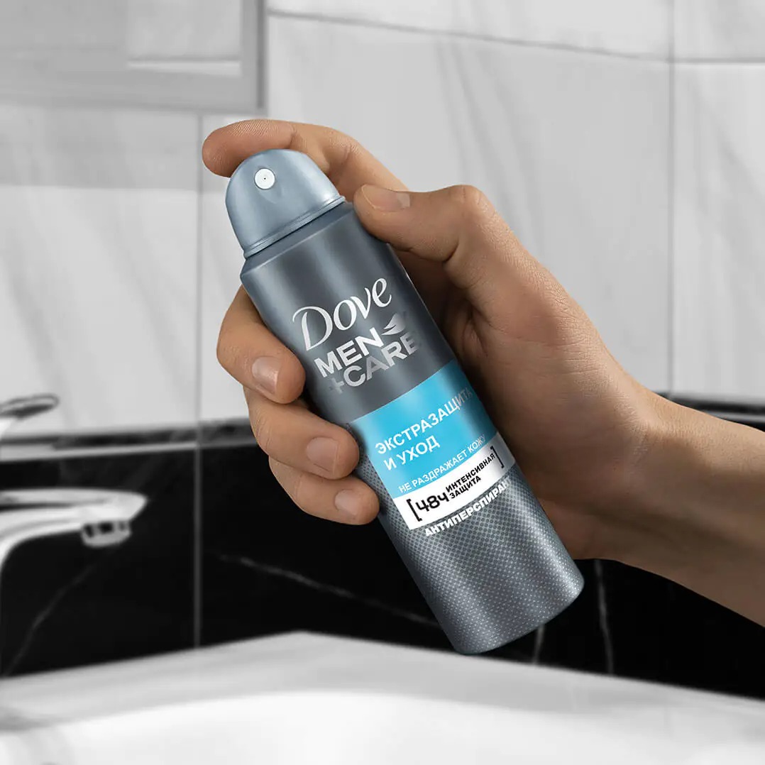 Dove антиперспирант-аэрозоль мужской 150мл New (Экстразащита и уход)