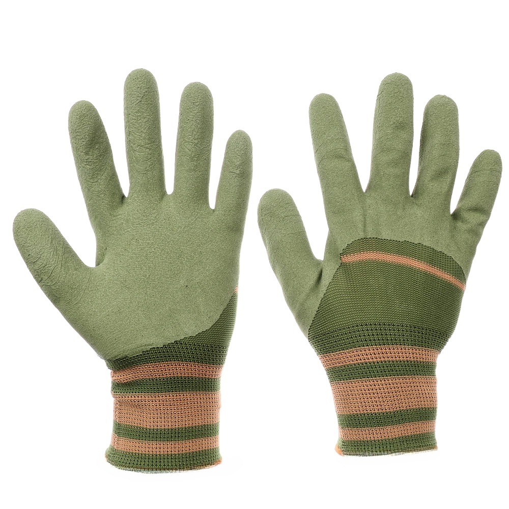 INBLOOM Перчатки садовые с вспененным латексным полуобливом 23см 9р