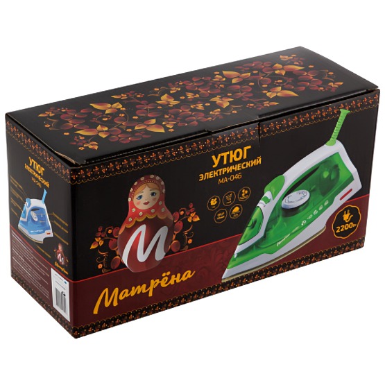 Утюг Матрёна MA-046 голубой 2200Вт тефлоновая подошва