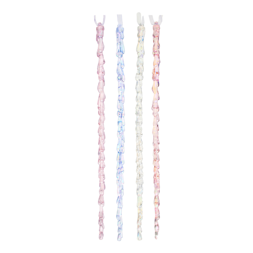 СНОУ БУМ Подвеска в виде сосульки переливающийся цвет, акрил, 30 см, 4 цвета
