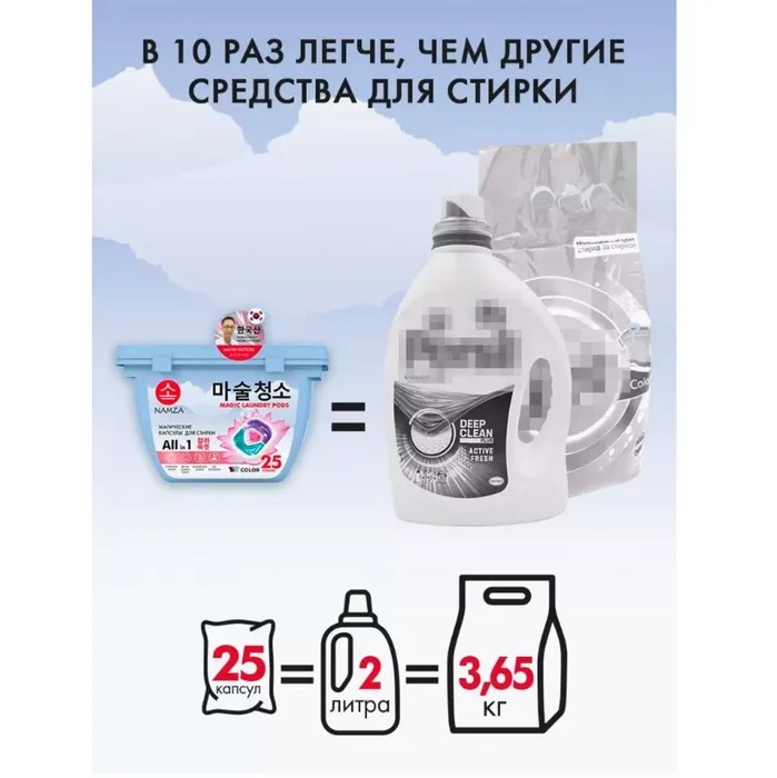 Namza  Средство для стирки жидкое в растворимых капсулах для цветного белья 25 шт 