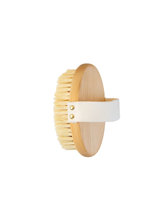 Массажная щетка для сухого массажа, с ремешком натур. щетина с покрытием 650001