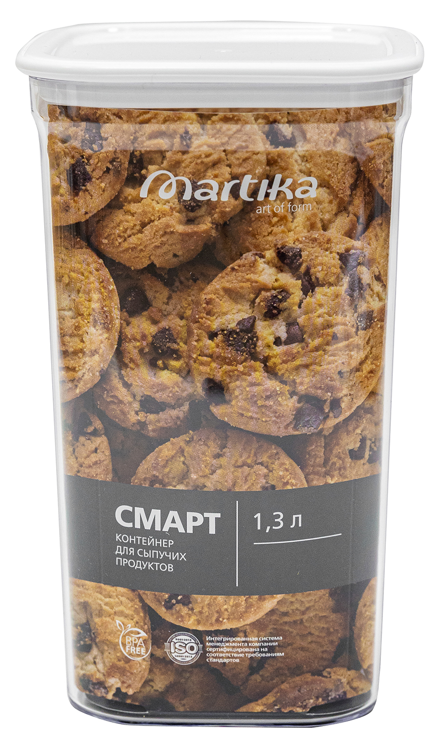 Контейнер для сыпучих продуктов "Смарт" 1,3л белый С414