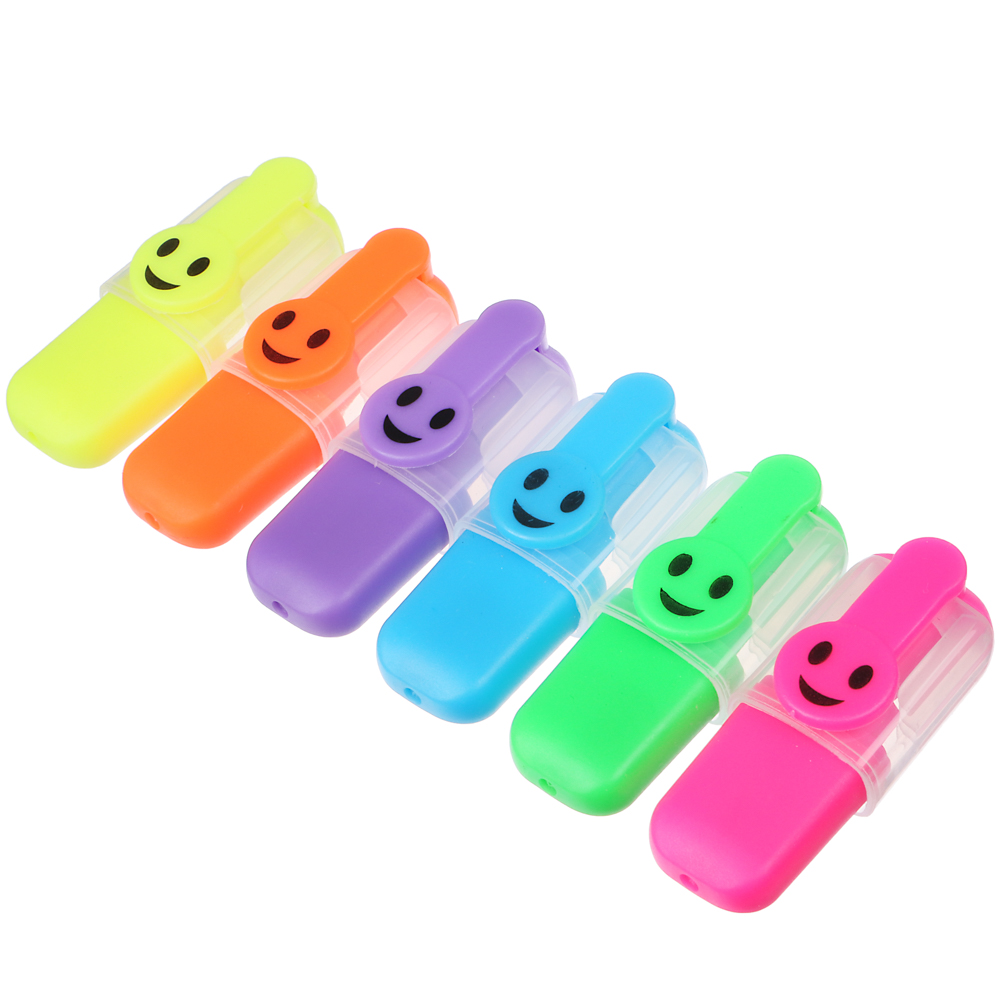 Маркер-выделитель клип в форме смайлика длина 5,5 см