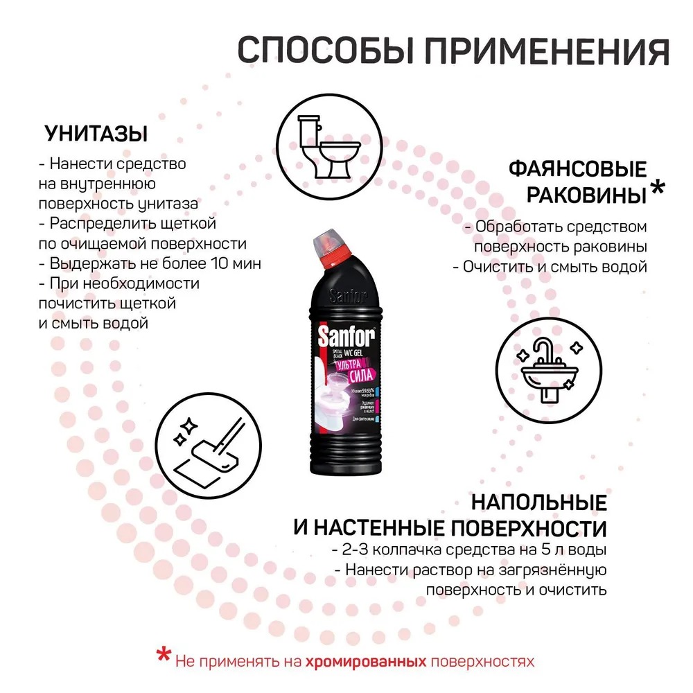 Санфор WC гель spesial black 750мл