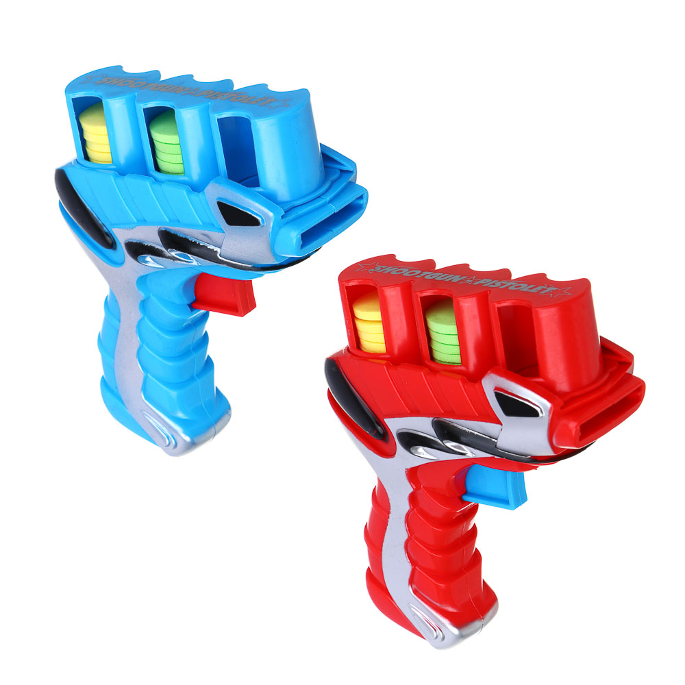 ИГРОЛЕНД Пистолет "Дискострел", стреляет мягкими дисками, РР, 18,5*4*20,5 см, 3 цвета
