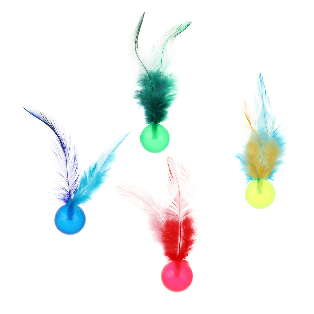 VETTA Игрушка для домашних животных, ТПР, перья 2,5см