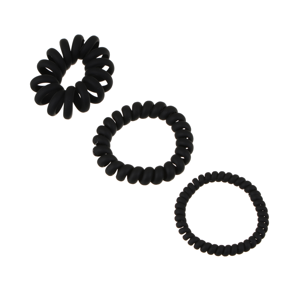 Резинки-пружинки для волос ЮНИLOOK,  3шт, d5-5,5см, пластик, 2 цвета, ACS-101