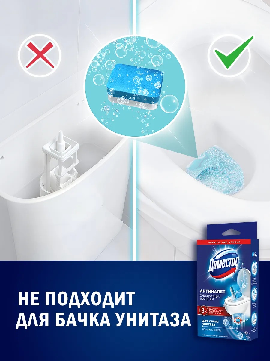 Доместос чистящее средство для унитаза Антиналет 5*18гр