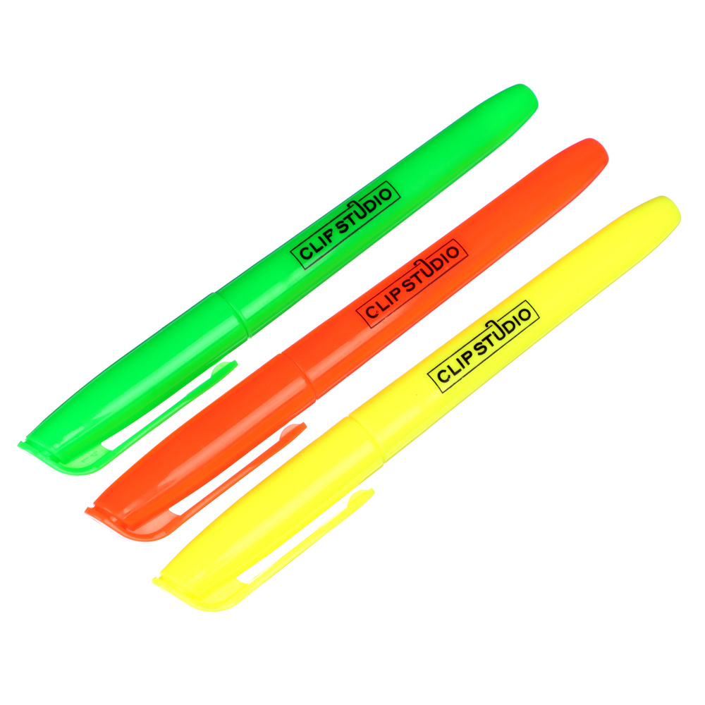 ClipStudio Набор маркеров-выделителей 3 цвета в пенале