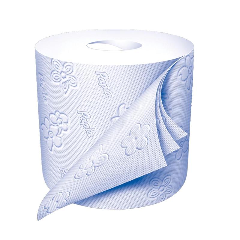 Туалетная бумага "Papia/Secret Garden" белая трёхслойная 4 шт 