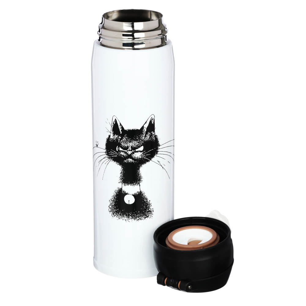 SATOSHI Термос-кружка с крышкой на защелке "Коты" 450мл